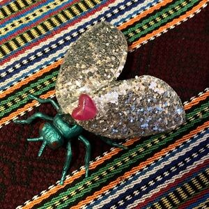 Handmade Glittery Fly with heart 🩷